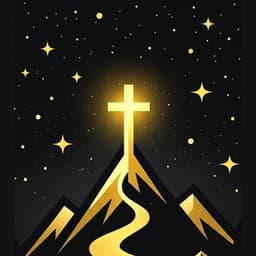 Begin: Prayer & Bible Journal app logo — mountain with glowing cross and golden path